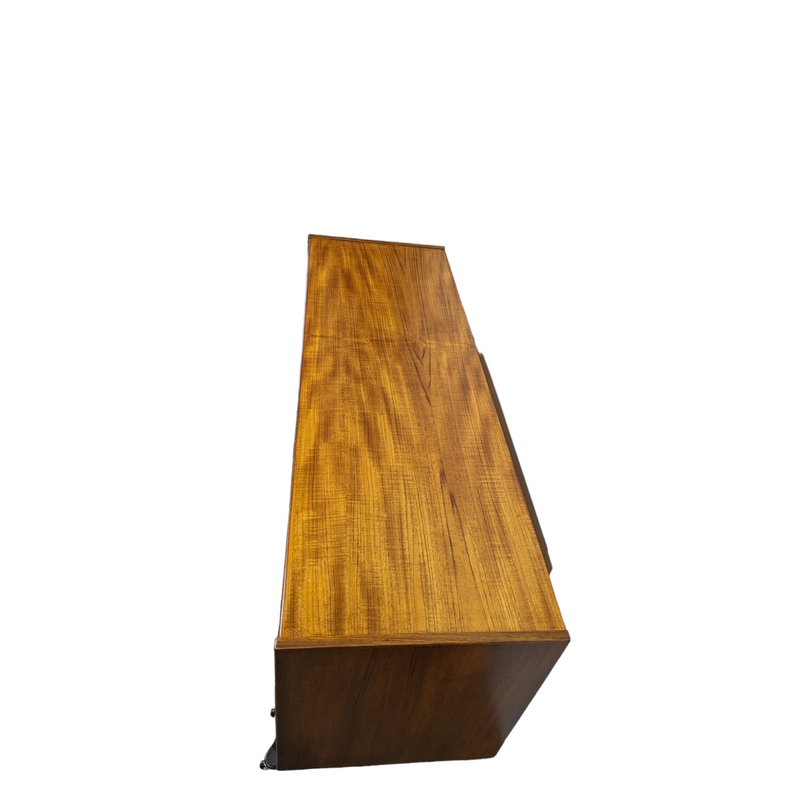 Parker Sideboard Authentic Nordic 1960s “Cats Eyes” Vintage teak MCM 2 door, 4 drawer version.