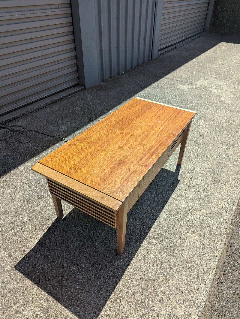 AWA cappuccino Radiogram mid century golden teak