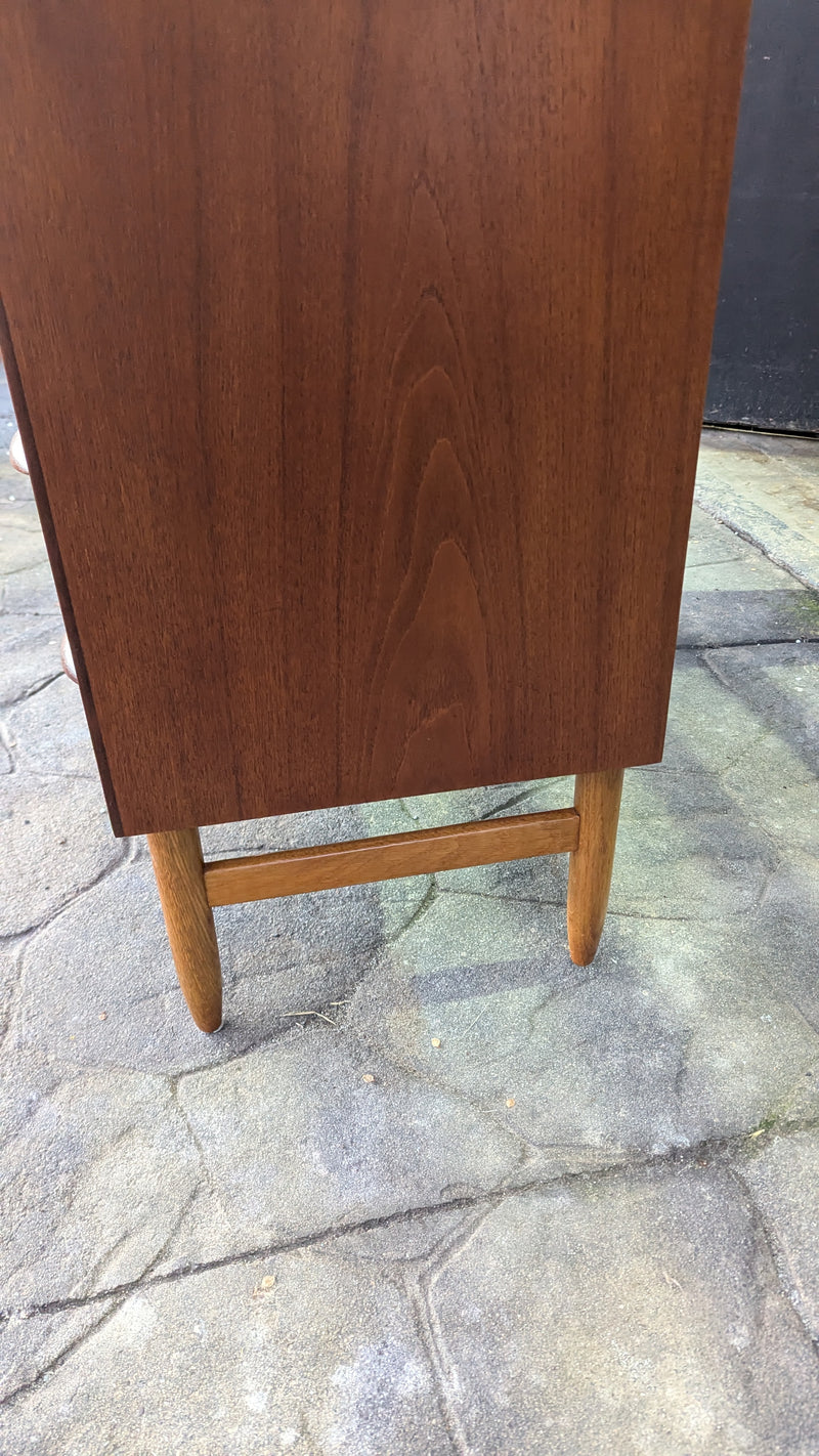 Danish vintage MCM 1960s tallboy fully restored chest of drawers