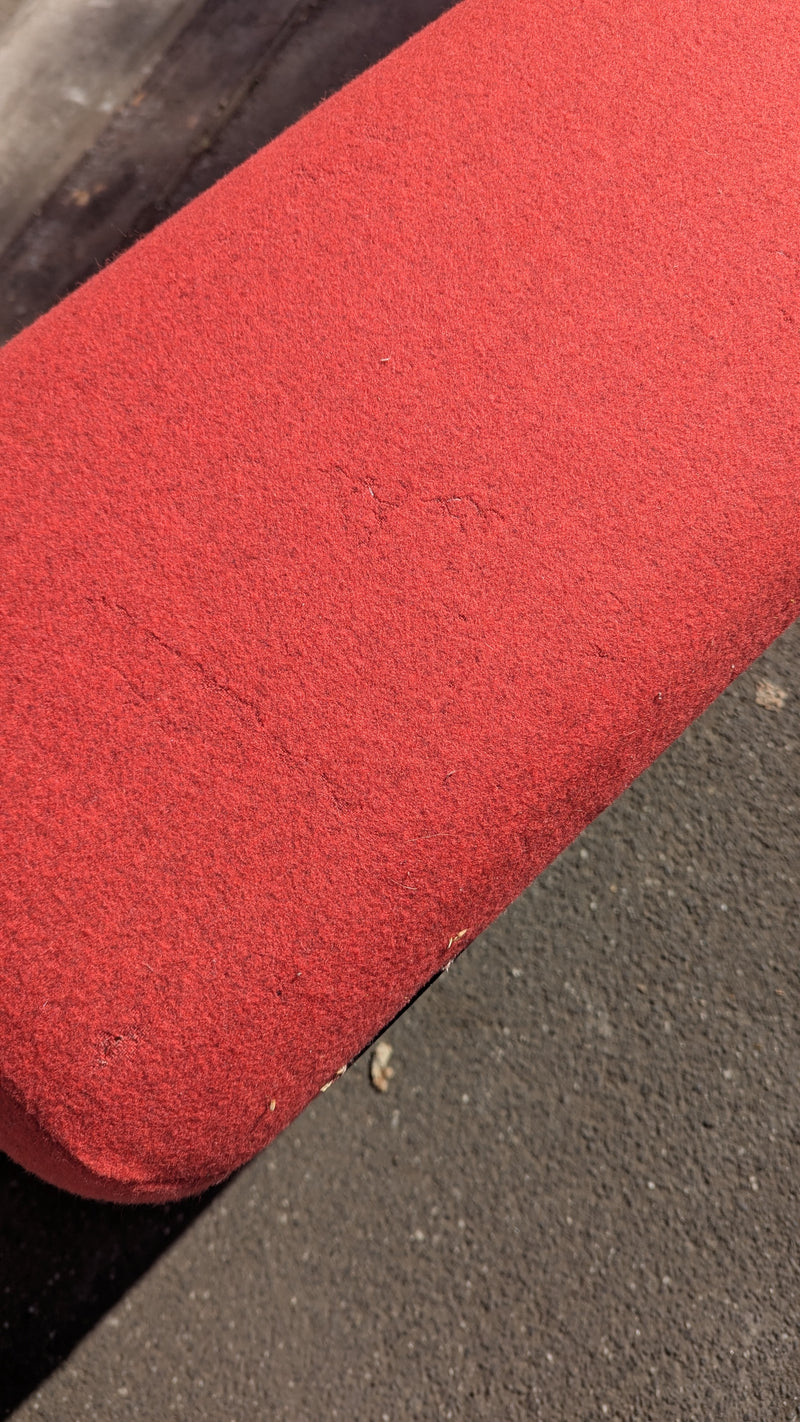 Authentic Featherston Uniroyal Numero 1V IV highback armchair red/pink matching ottoman Kvadrat wool fabric