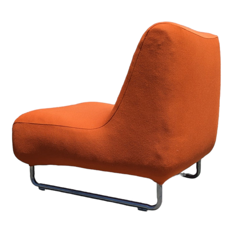 Vanderoza low sleigh foam armchair mid century orange