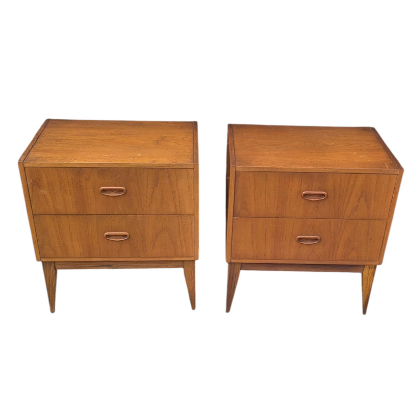 Parker style teak bedside tables pair 1960s