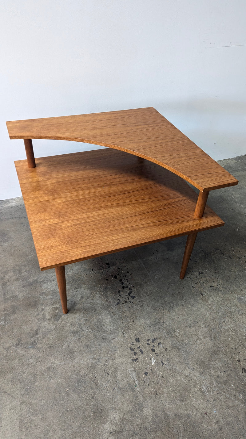 Parker original teak 1970s corner table MCM genuine