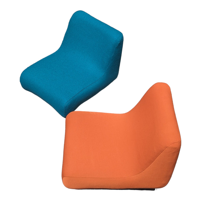 Vanderoza low sleigh foam armchair mid century orange