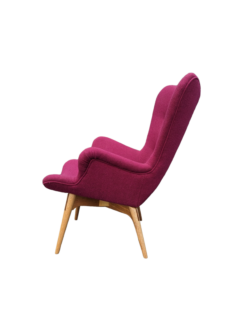 Original Genuine restored Featherston contour armchair R160 Kvadrat Hallingdale fabric