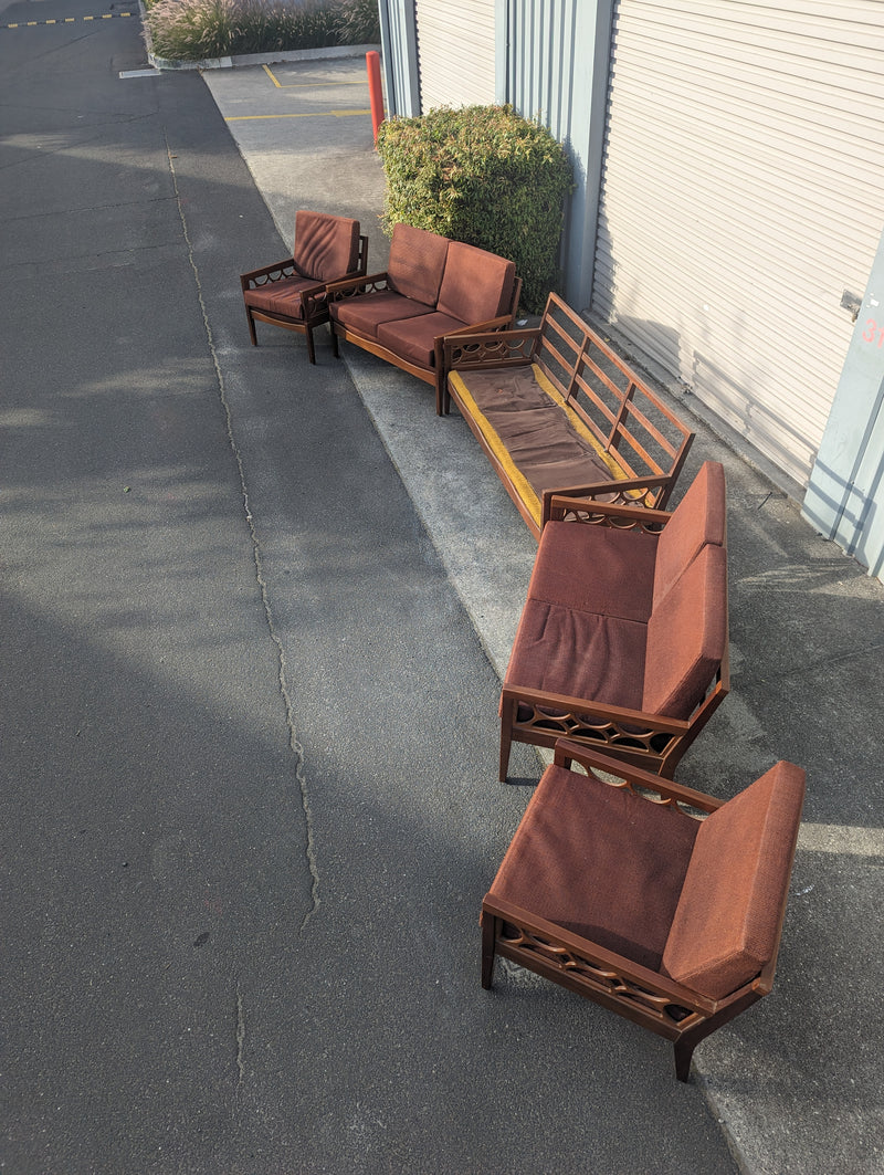 Avalon furniture 5 piece teak lounge suite MCM 1960s