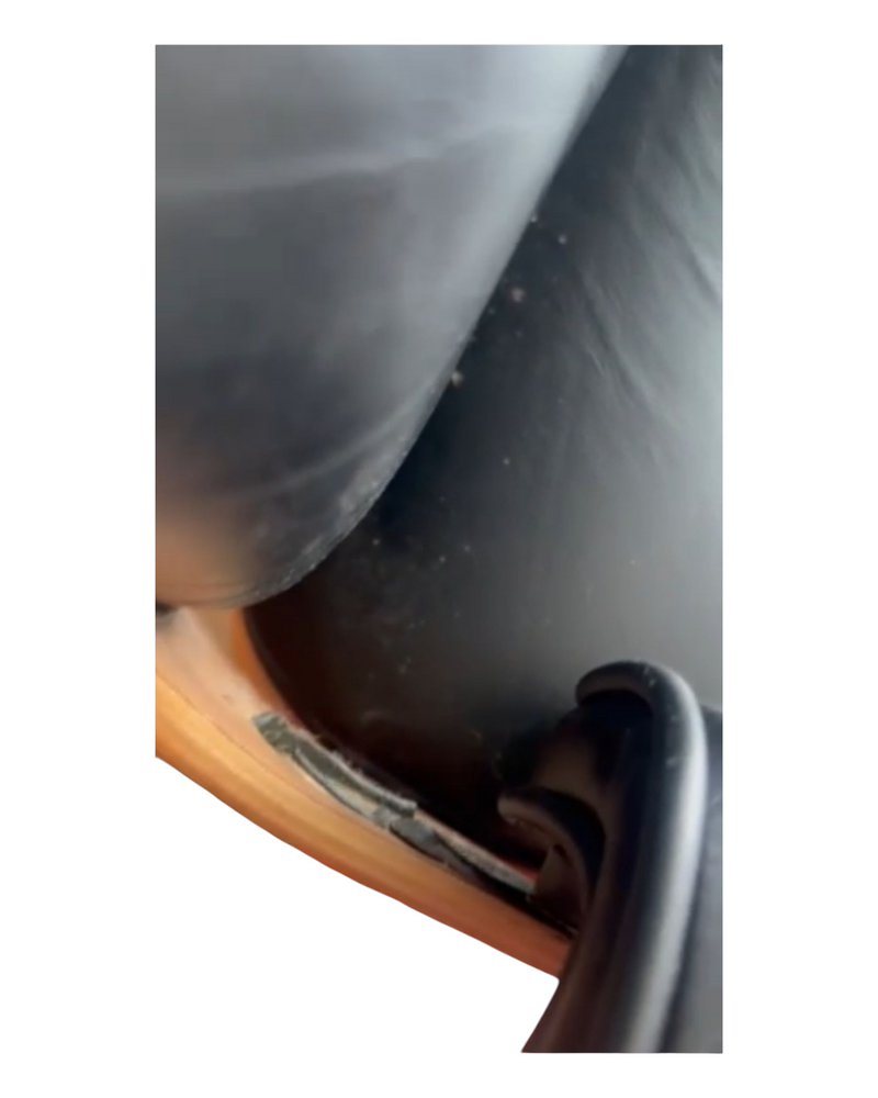 Restoration of original Charles Eames chair Herman Miller model shock mount repair