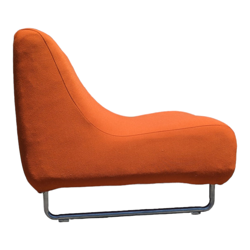 Vanderoza low sleigh foam armchair mid century orange