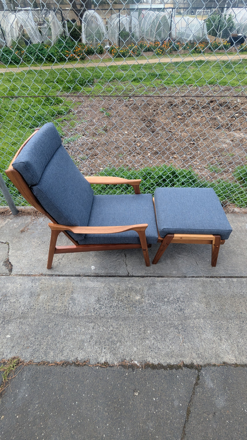 Pre - order: Danish Deluxe paddle high back armchairs Inga restored Zepel fabric boucle teak