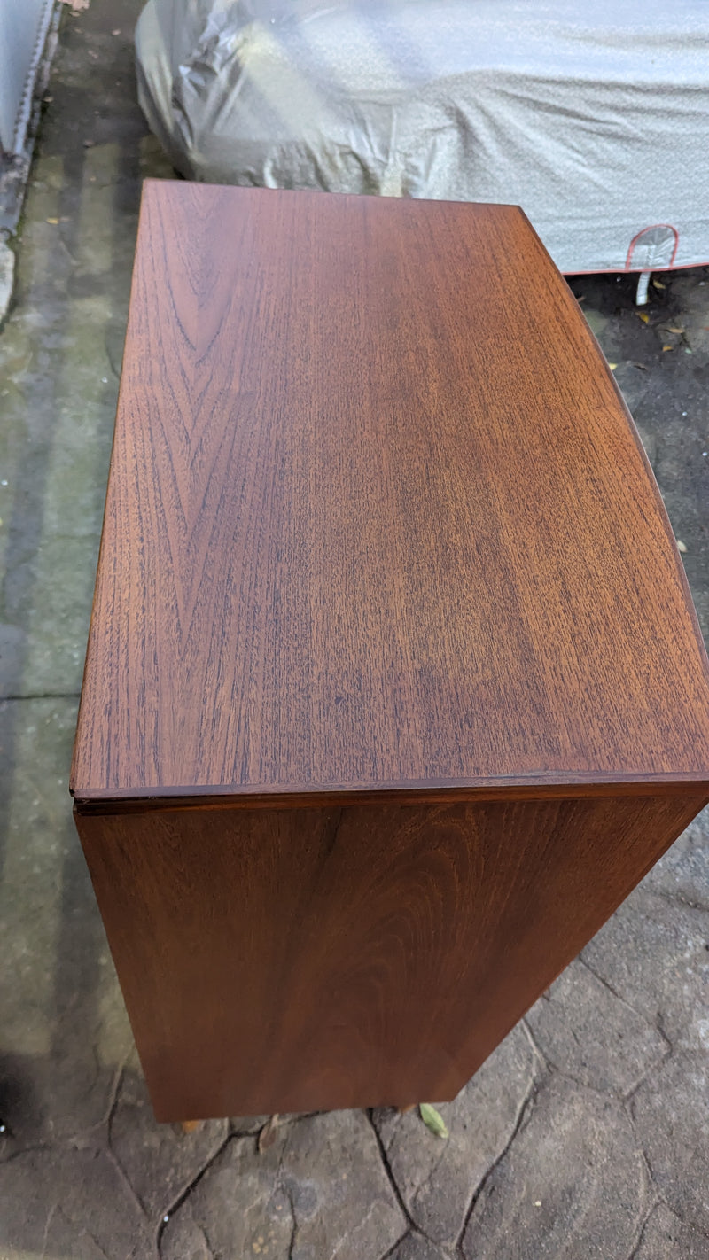 Danish vintage MCM 1960s tallboy fully restored chest of drawers