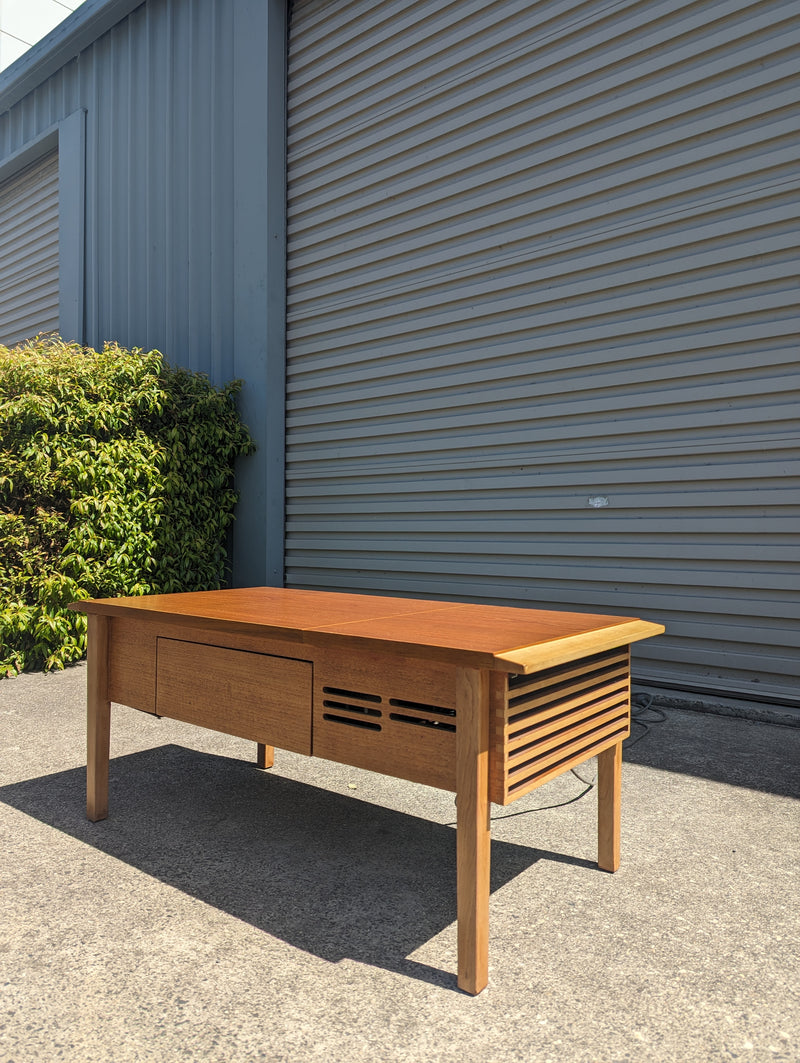 AWA cappuccino Radiogram mid century golden teak