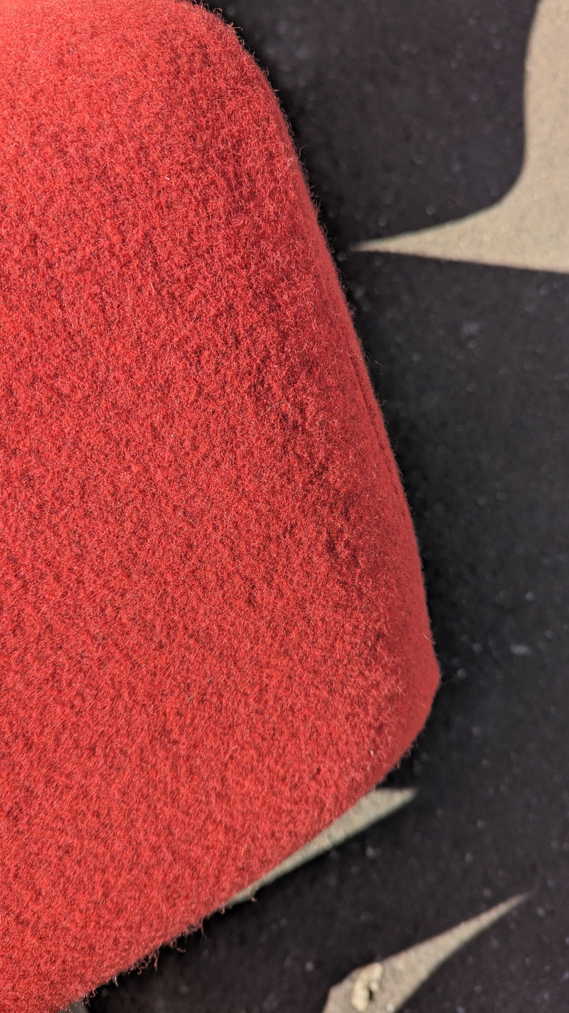 Authentic Featherston Uniroyal Numero 1V IV highback armchair red/pink matching ottoman Kvadrat wool fabric