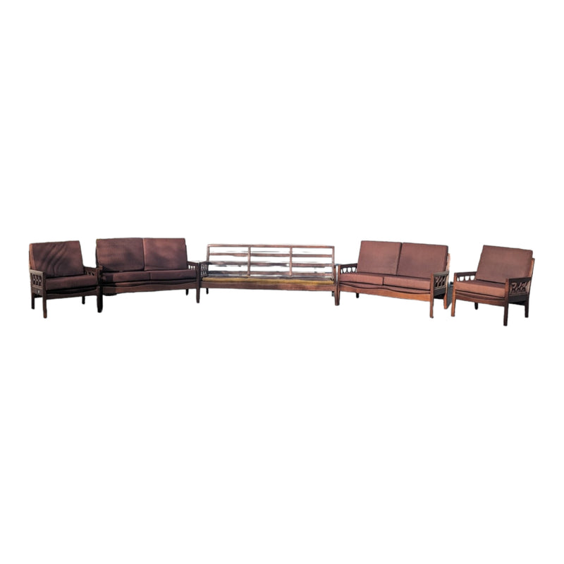 Avalon furniture 5 piece teak lounge suite MCM 1960s