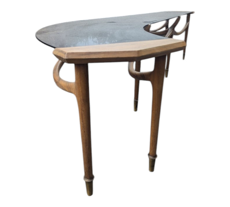 Coffee table blackbean timber boomerang shaped