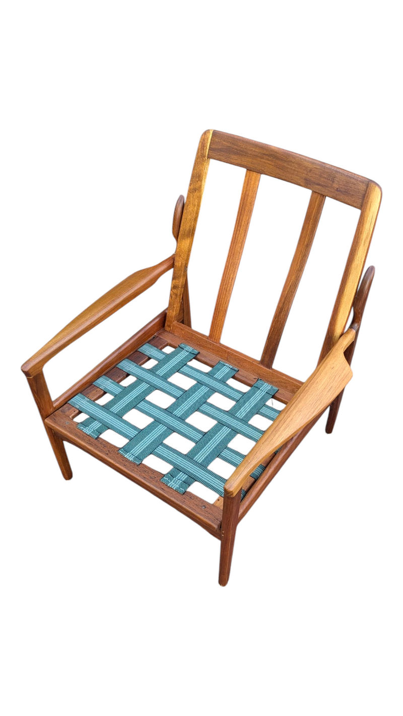 Fler Narvik highback armchair restored 1960s timber