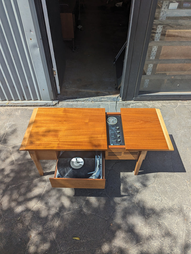 AWA cappuccino Radiogram mid century golden teak