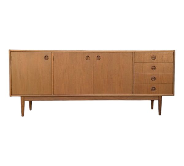 Parker Sideboard Authentic Nordic 1960s “Cats Eyes” Vintage teak MCM 2 door, 4 drawer version