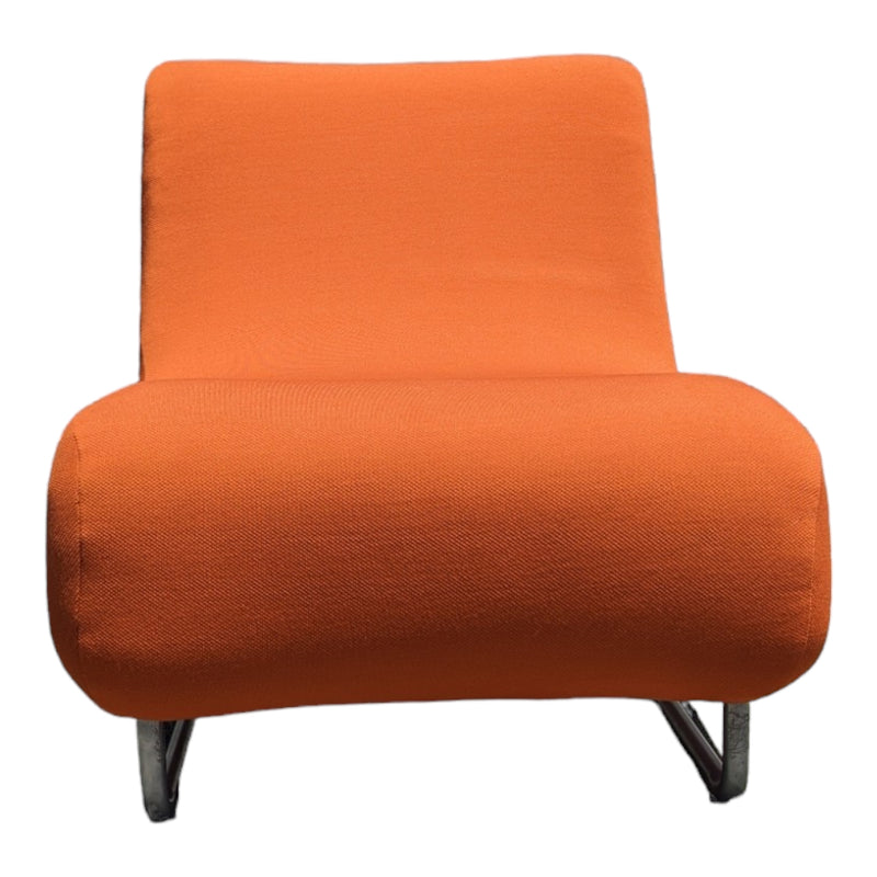 Vanderoza low sleigh foam armchair mid century orange