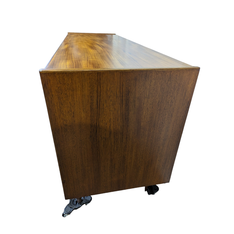 Parker Sideboard Authentic Nordic 1960s “Cats Eyes” Vintage teak MCM 2 door, 4 drawer version.