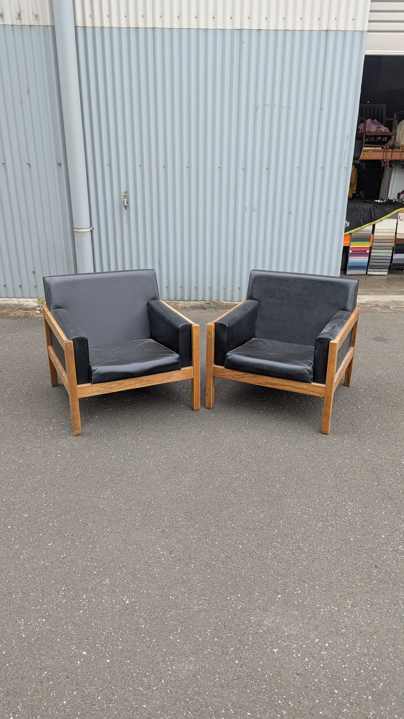 Pair of armchairs mid century in the style of Afra & Tobia Scarpa 'Bastiano'