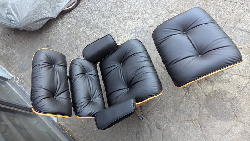 Restoration of original Charles Eames chairs and ottoman Herman Miller 2000s model