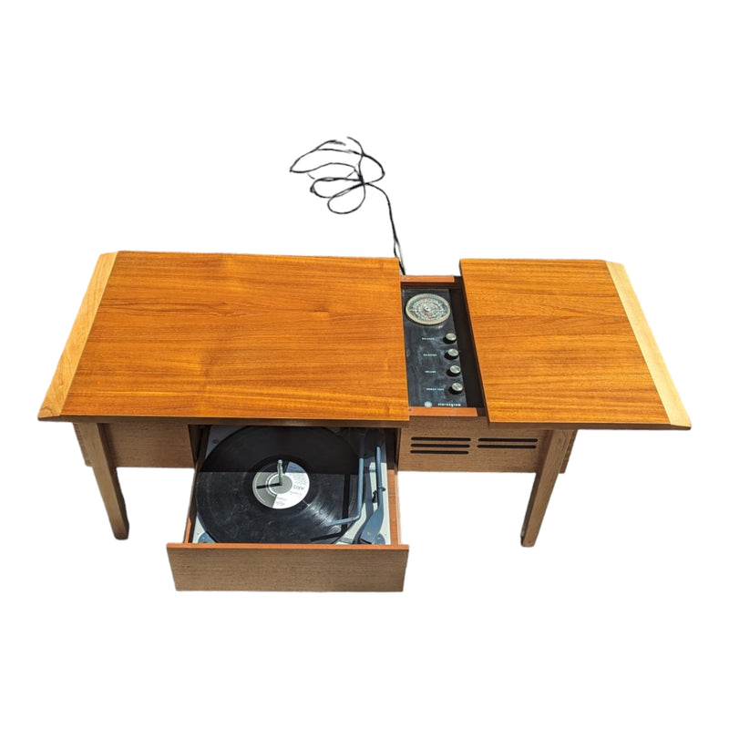 AWA cappuccino Radiogram mid century golden teak