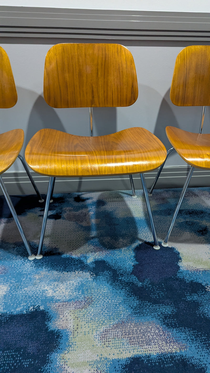Restoration of original Eames Moulded Plywood DCM Dining Chairs with Metal Base