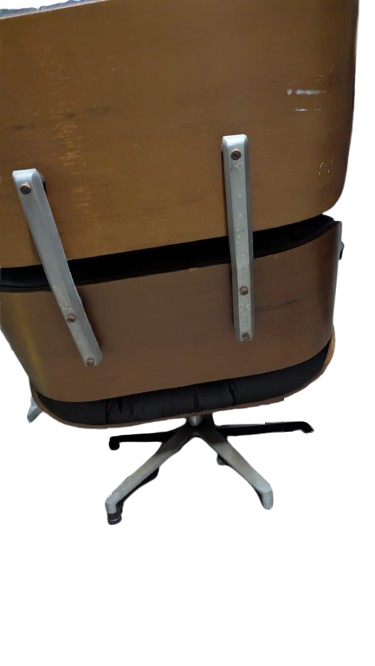 Restoration of single Eames chair with ottoman replica made in Philippines 1974 vintage