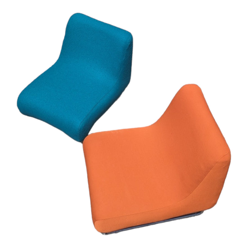 Vanderoza low sleigh foam armchair mid century orange