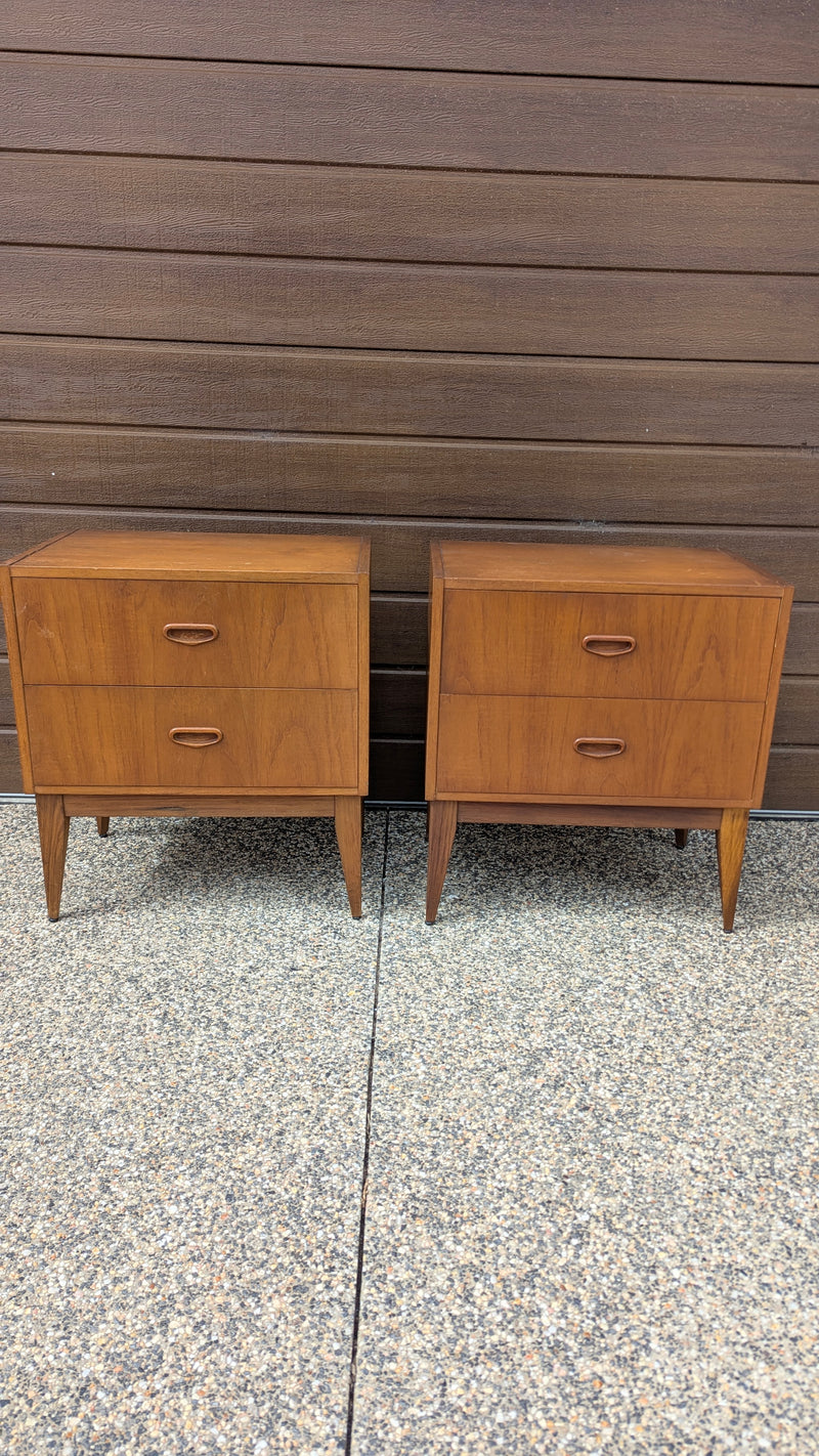 Parker style teak bedside tables pair 1960s