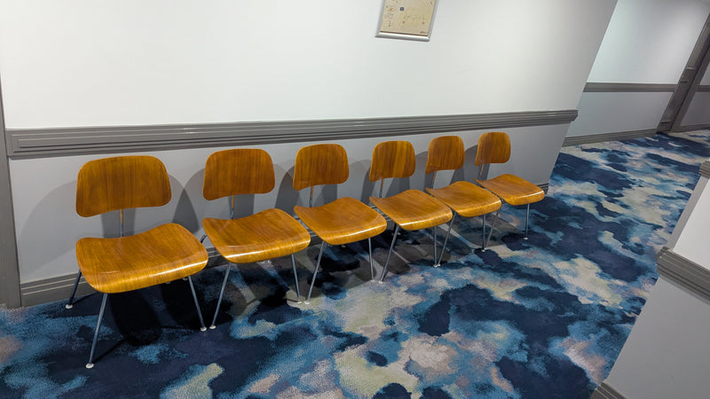Restoration of original Eames Moulded Plywood DCM Dining Chairs with Metal Base