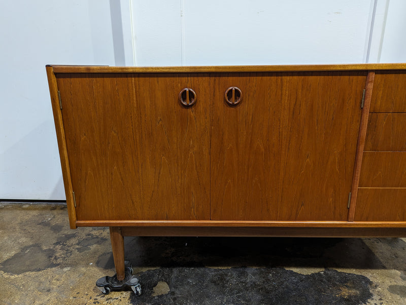 Parker Sideboard Authentic Nordic 1960s “Cats Eyes” Vintage teak MCM 2 door, 4 drawer version.
