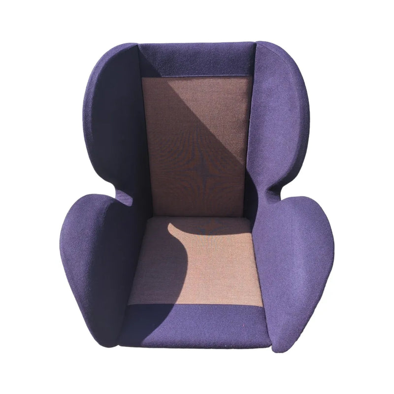 Single armchair Danish Deluxe Eros Swan chair fully restored purple Kvadrat wool