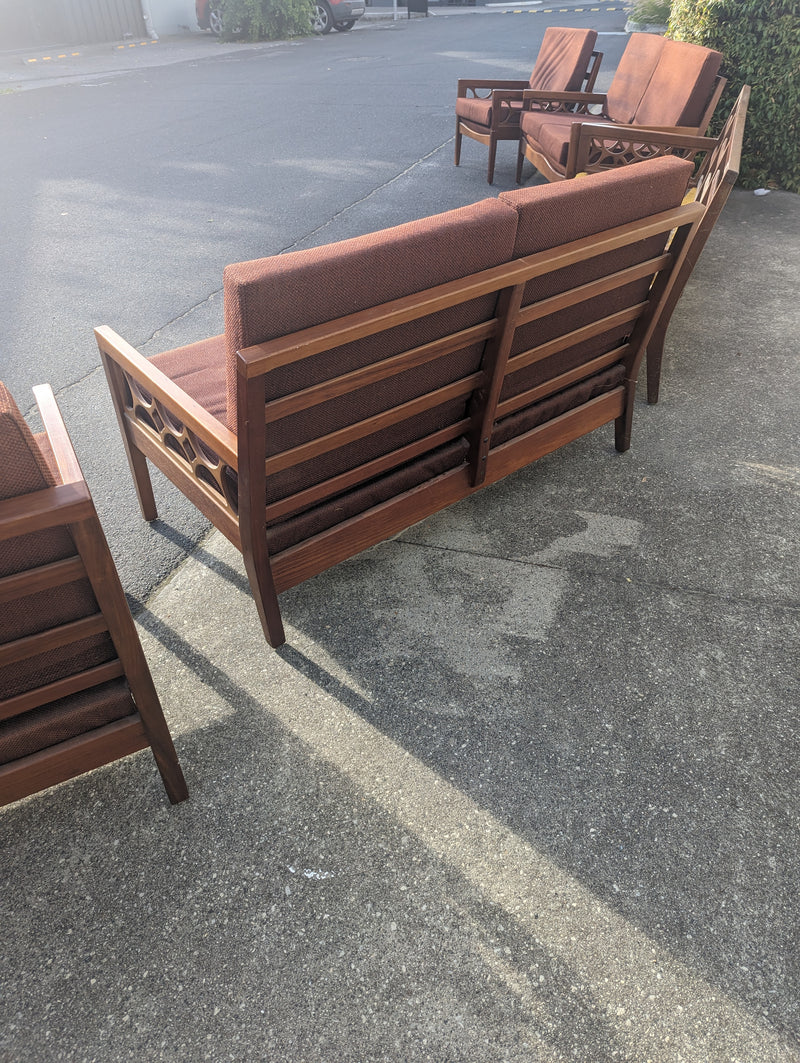 Avalon furniture 5 piece teak lounge suite MCM 1960s