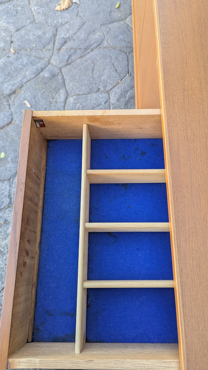 Parker Sideboard Authentic Nordic 1960s “Cats Eyes” Vintage teak MCM 2 door, 4 drawer version