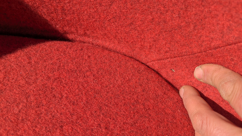 Authentic Featherston Uniroyal Numero 1V IV highback armchair red/pink matching ottoman Kvadrat wool fabric