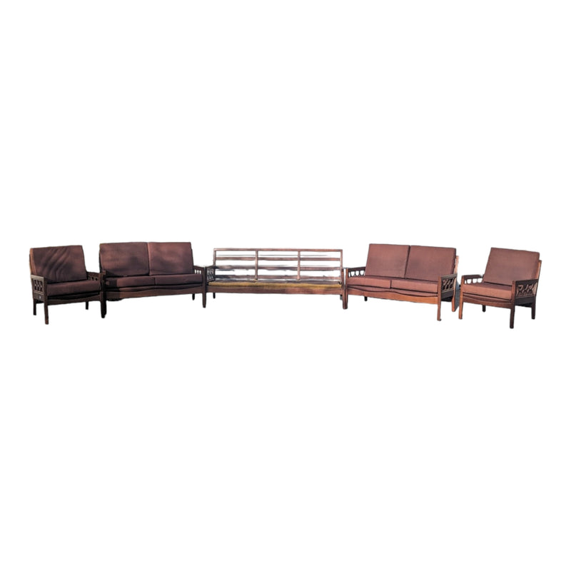 Avalon furniture 5 piece teak lounge suite MCM 1960s