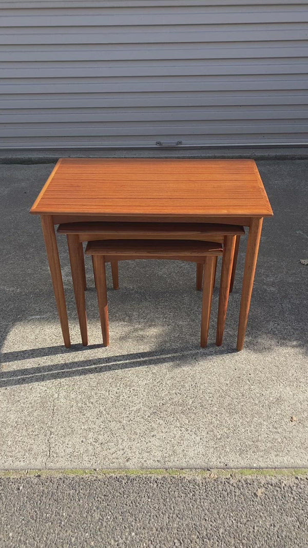 Nest of coffee tables Parker original 1960s genuine blackwood version fully restored