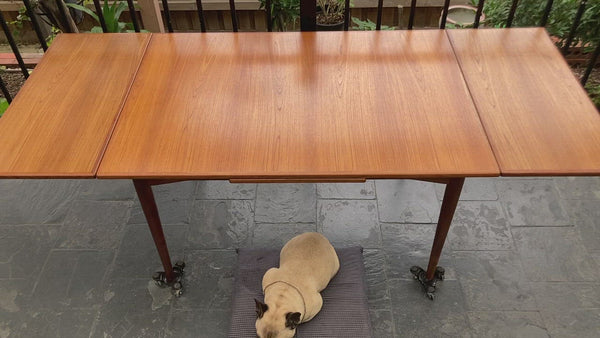 Authentic Parker rectangle dining table MCM retro extendable drop 1960s