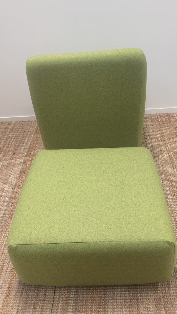 Authentic Featherston Uniroyal Numero 1V IV highback armchair Lime matching ottoman