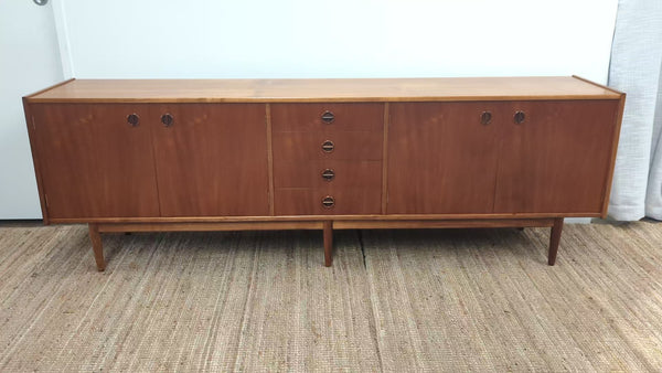 Parker Sideboard Authentic Nordic 1960s “Cats Eyes” Vintage teak MCM extra long