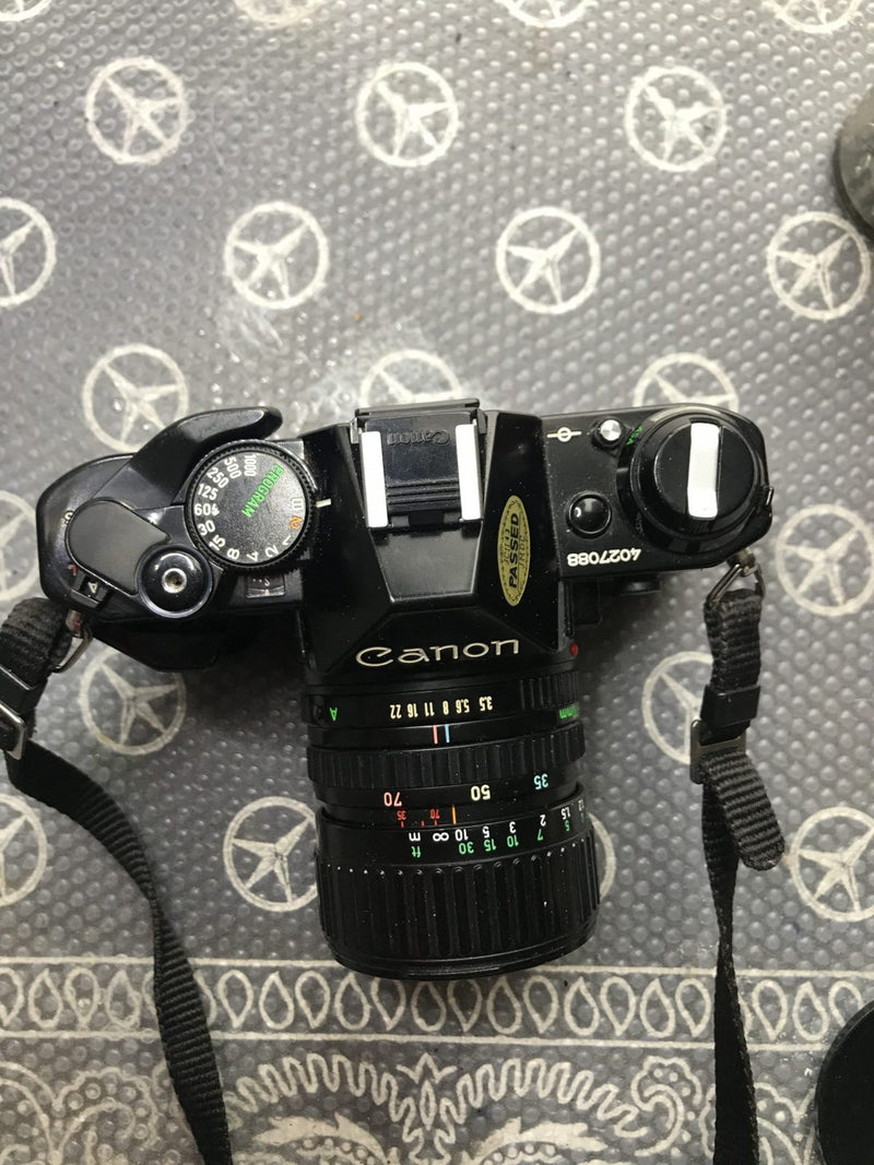 Canon AE-1 Program 35mm SLR Film Camera Japan plus 3 additional lens