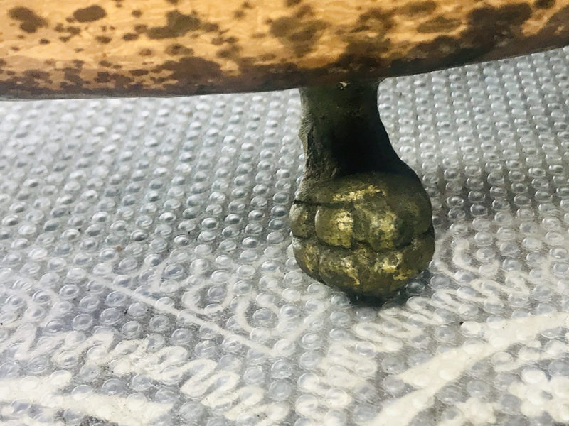 Large copper brass pot lion mask handles paw feet hand made in England antique