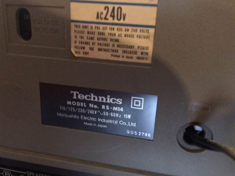 Technics japan M14 cassette tape deck player vintage 2 head 1980