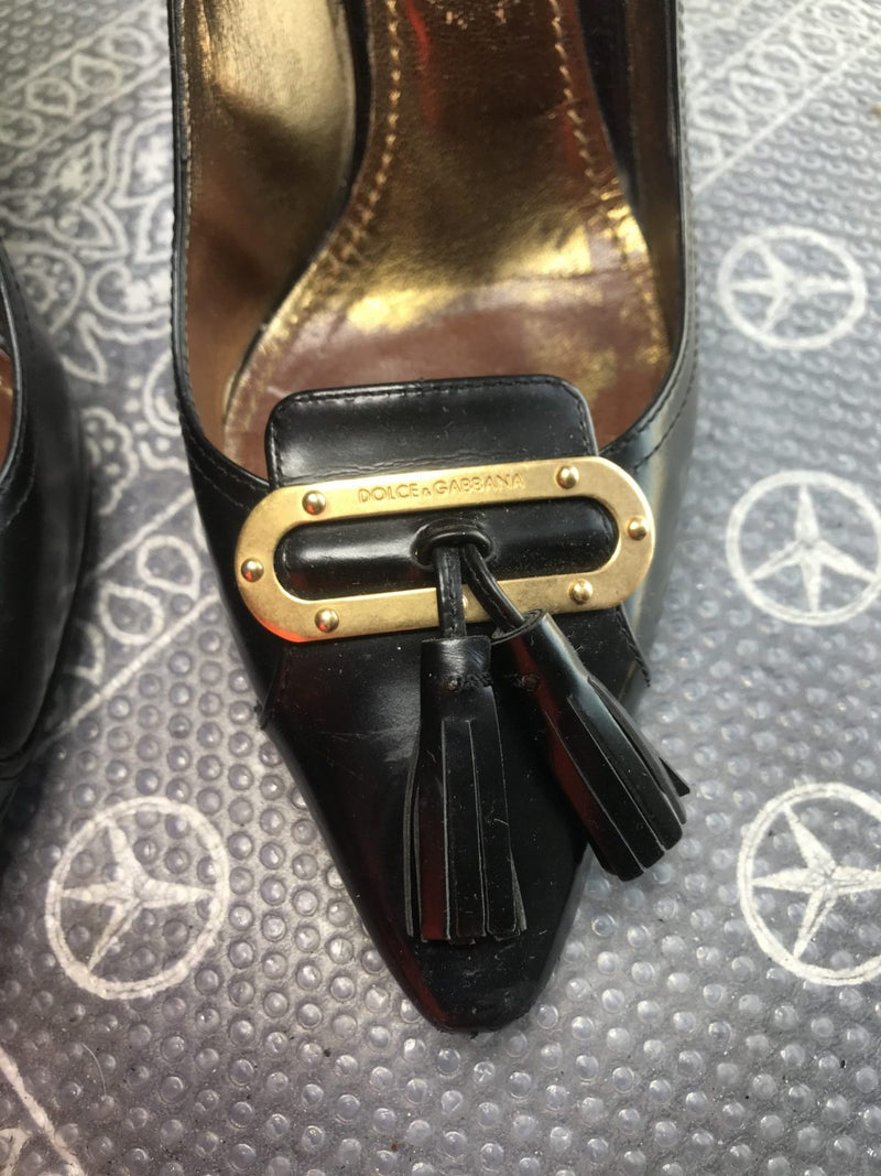Original Dolce and Gabbana 4 inch heels ladies womens genuine leather shoes 38.5