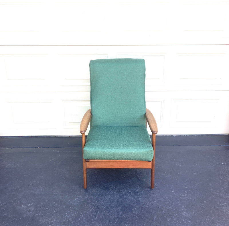 Parker high back recliner armchair genuine 1960s restored Green fabric