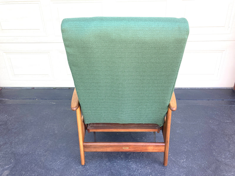 Parker high back recliner armchair genuine 1960s restored Green fabric