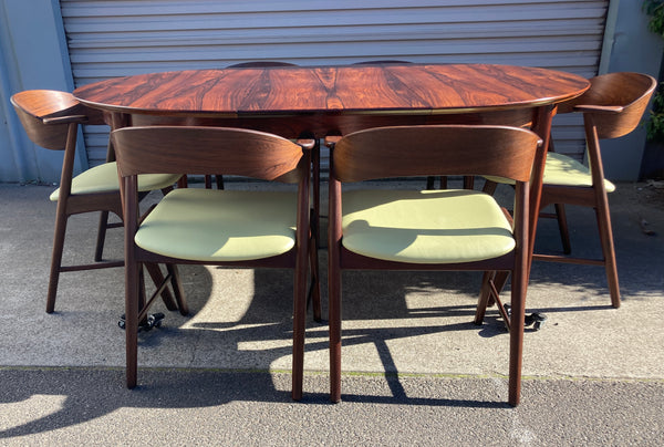 Korup Stolefabrik chairs model 32 aka Kai Kristiansen Danish original rosewood oval table extendable