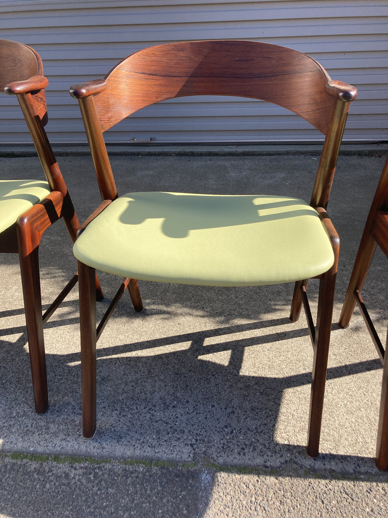 Korup Stolefabrik chairs model 32 aka Kai Kristiansen Danish original rosewood oval table extendable