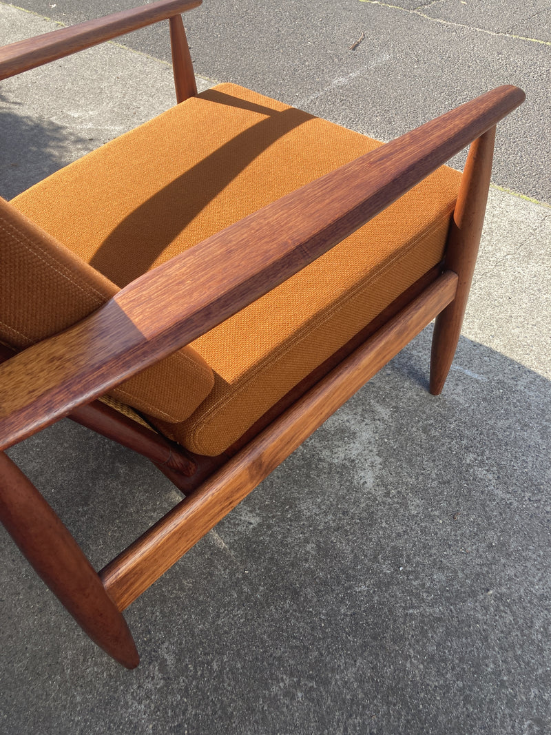 Rare Parker low line wraparound armchair genuine 1960s restored MCM rattan